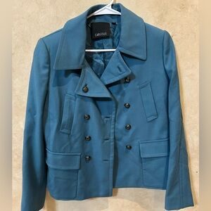 Carlisle Women's teal blue cropped pea coat size 6